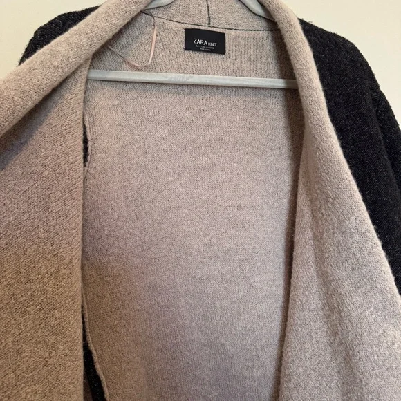 Women’s Zara Knit Black & Tan Cardigan, Large - Picture 6 of 11